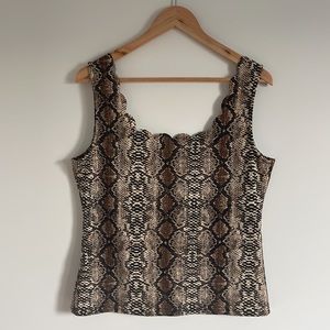 🔵Snake Print Scallop Edge Cami